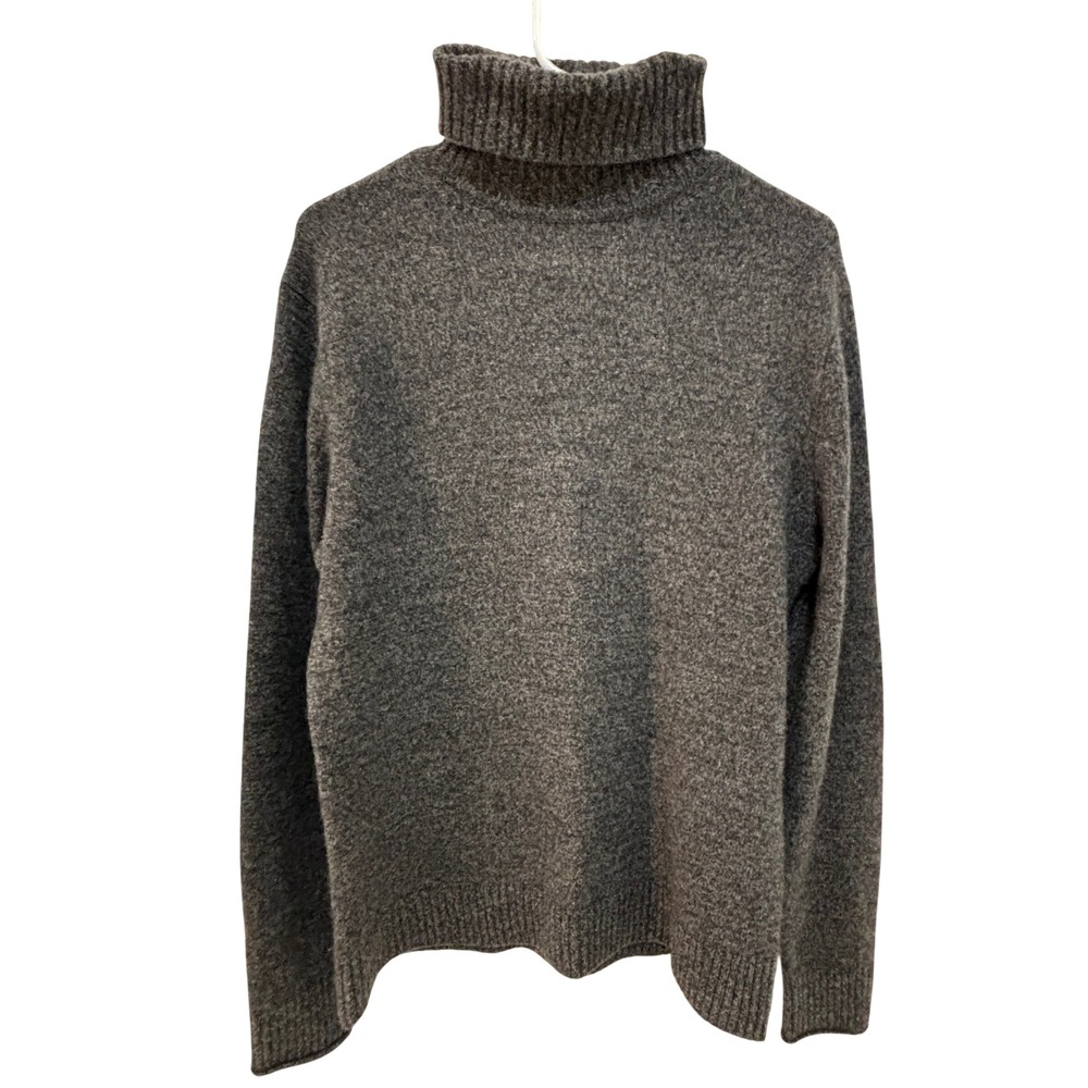 Banana Republic Mens Utility Turtle Sweater Grey Merino Wool Italian Yarn M Soft